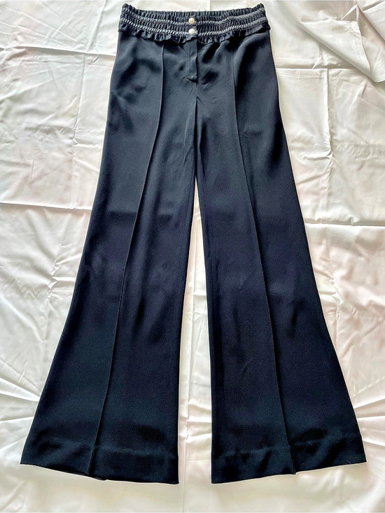 Dior Pants - Vintage Christian Dior Wide Leg Boutique Black Flared Trousers – Rare Tall Girl
